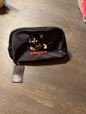 lululemon athletica Black Toiletry Pouch with Embroidered Mickey